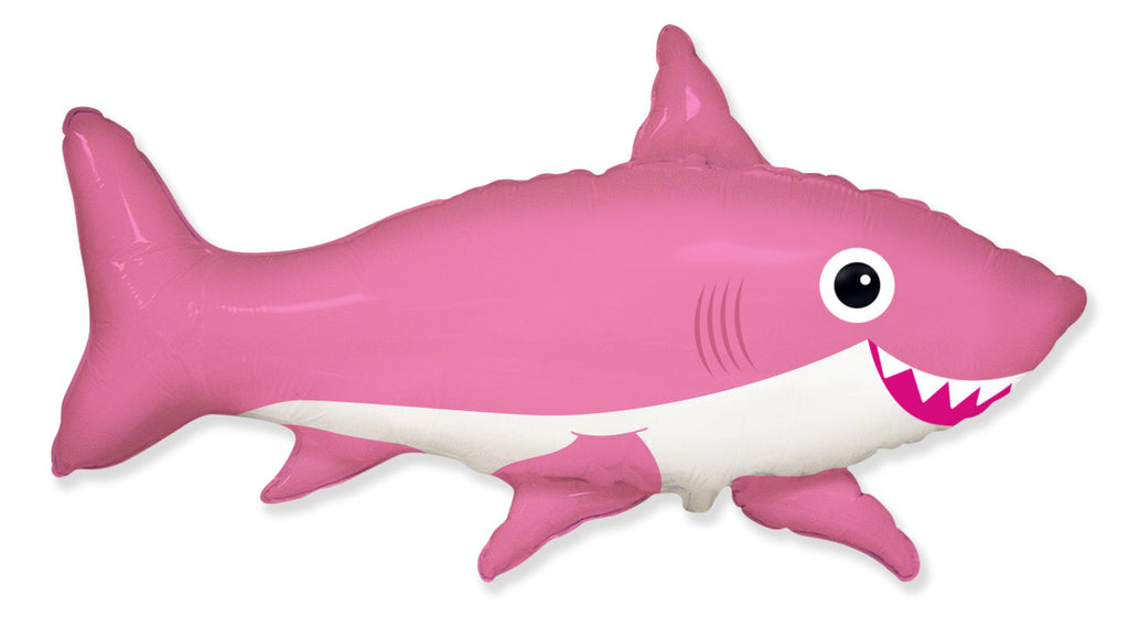 42" Jumbo Foil Shaped Balloon Happy Shark Pink