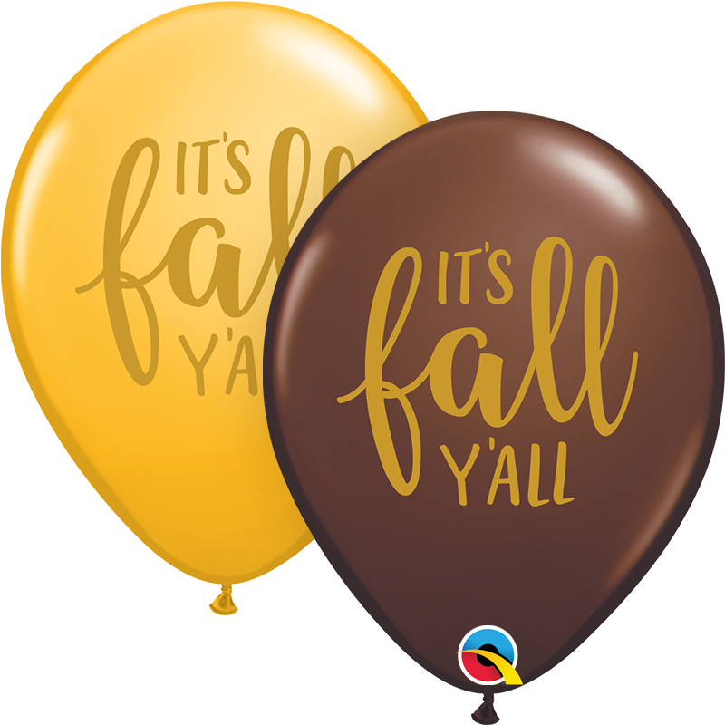 11" It's Fall Y'all Assortment Latex Balloons (50 Per Bag)