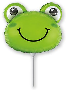 9" Airfill Only Frog Head Mini Foil Balloon