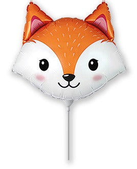 9" Airfill Only Fox Head Mini Foil Balloon
