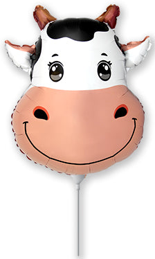 10" Airfill Only Cow Head Mini Foil Balloon