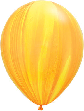 11" Yellow Orange Rainbow Super Agate Latex Balloons