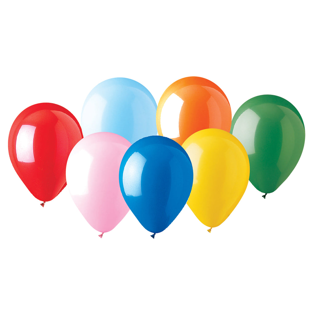 12" CTI PartyLoon Brand Latex Balloons (100 Per Bag) Standard Assorted