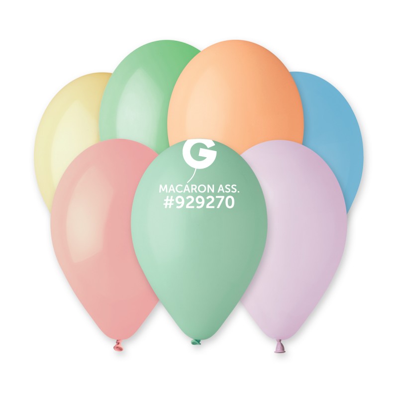 12" Gemar Latex Balloons (Bag of 50) Assorted Macaron Assorted
