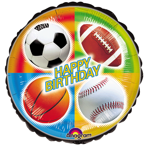 18" Championship Sports Birthday Mylar Balloons