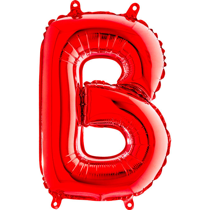 14" Airfill Only Foil Balloon Self Sealing Letter B Red