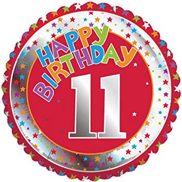 18" Children's Milestone "11" Happy Birthday Foil Balloon