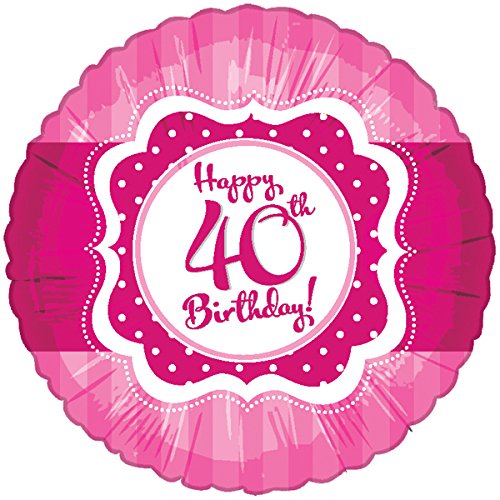 18" Perfect Pink "40" Happy Birthday Foil Balloon