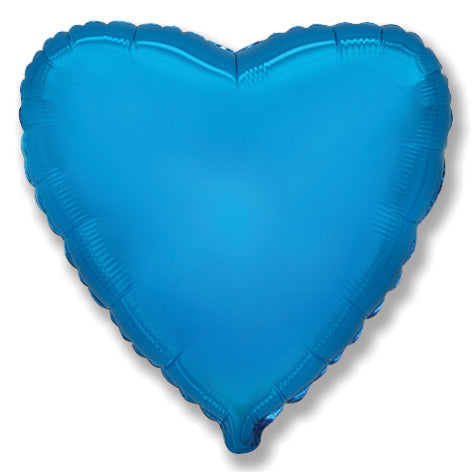 4" Airfill Only Blue Heart Foil Balloon