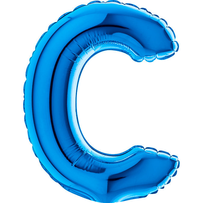 7" Airfill Only (requires heat sealing) Letter C Blue Foil Balloon