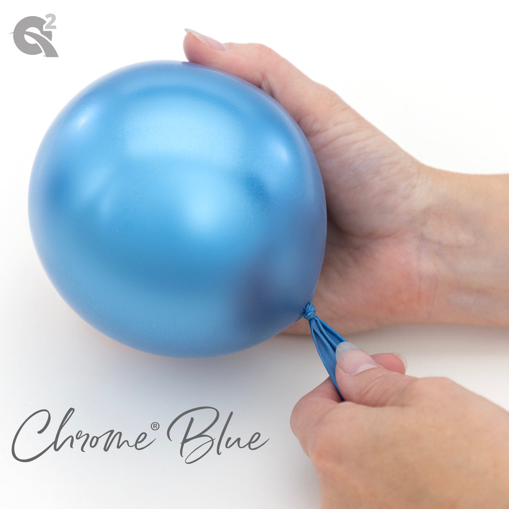 Chrome Blue Hand Pioneer Qualatex Latex Balloons 