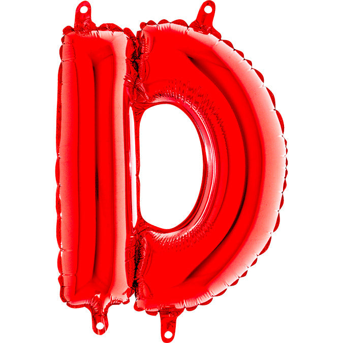 14" Airfill Only Foil Balloon Self Sealing Letter D Red