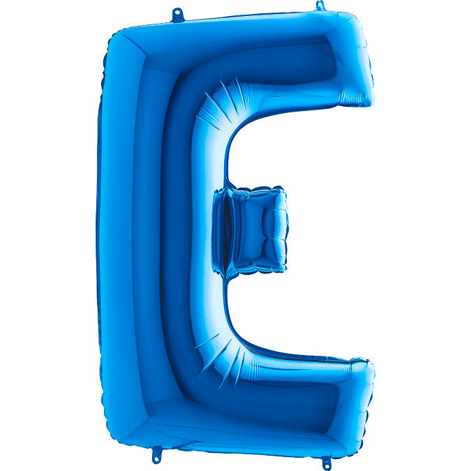 40" Foil Shape Megaloon Balloon Letter E Blue