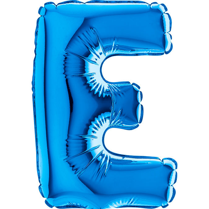 7" Airfill Only (requires heat sealing) Letter E Blue Foil Balloon