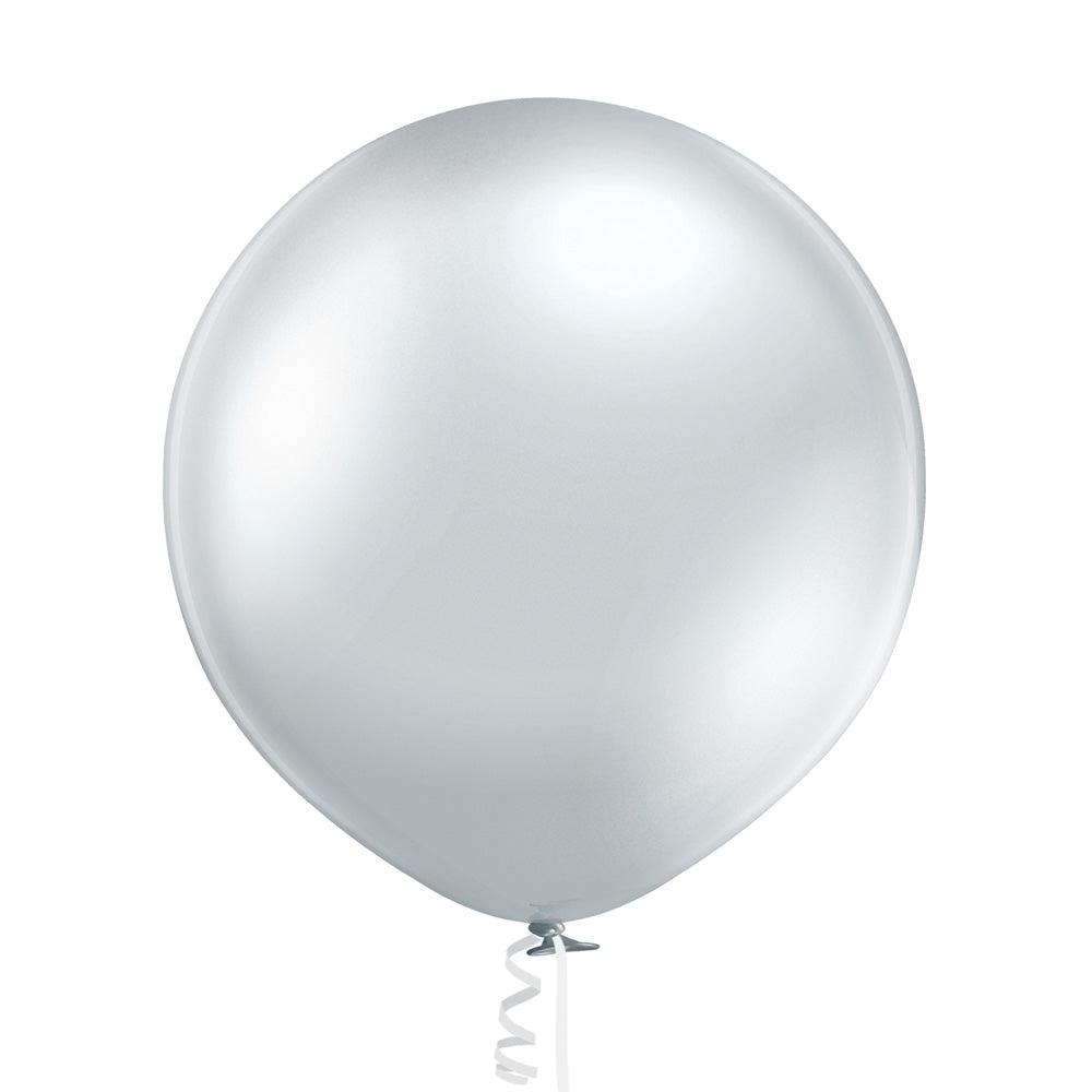 Inflatex Balloon Image 24" Ellie's Brand Latex Balloons Glazed Silver (10 Per Bag)