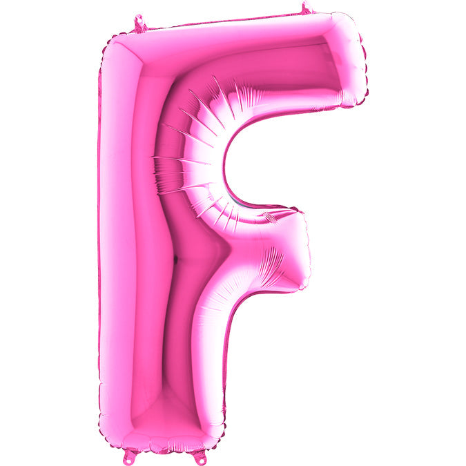 40" Foil Shape Megaloon Balloon Letter F Fuschia