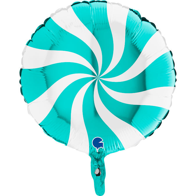 18" Candy Swirly White-Tiffany Foil Balloon