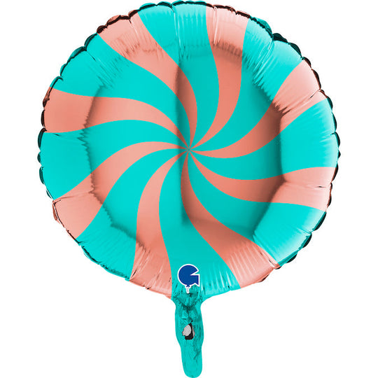 18" Candy Swirly Rose Gold-Tiffany Foil Balloon
