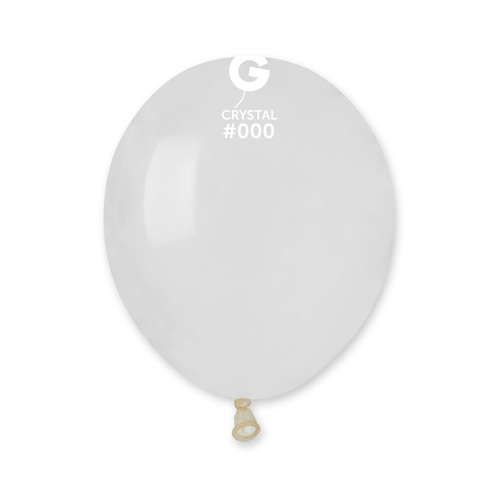 5" Gemar Latex Balloons (Bag of 100) Standard Crystal Clear