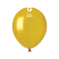 5" Gemar Latex Balloons (Bag of 100) Metallic Gold