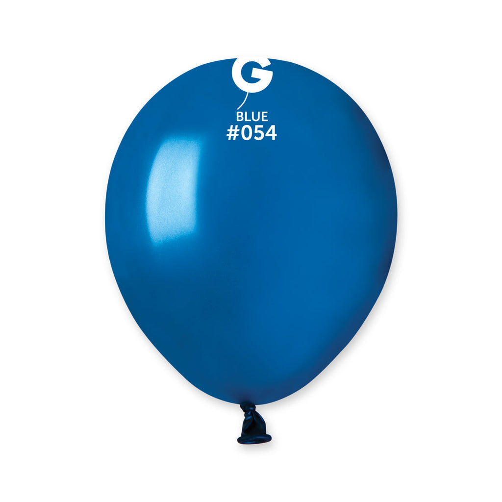 5" Gemar Latex Balloons (Bag of 100) Metallic Metallic Royal Deep Blue