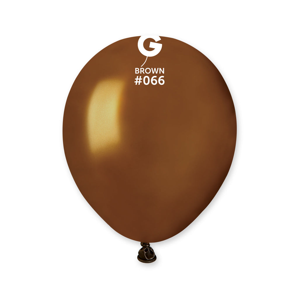 5" Gemar Latex Balloons (Bag of 100) Metallic Metallic Brown