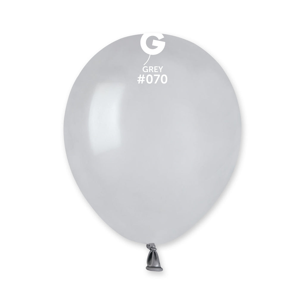 5" Gemar Latex Balloons (Bag of 100) Standard Grey