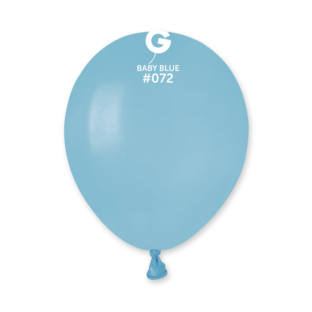 5" Gemar Latex Balloons (Bag of 100) Standard Baby Blue