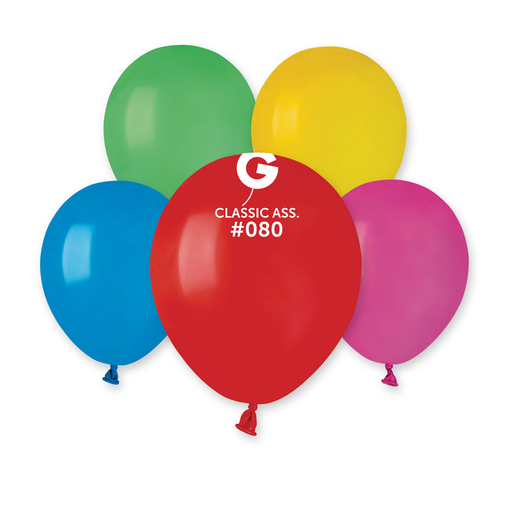 5" Gemar Latex Balloons (Bag of 100) Standard Assorted