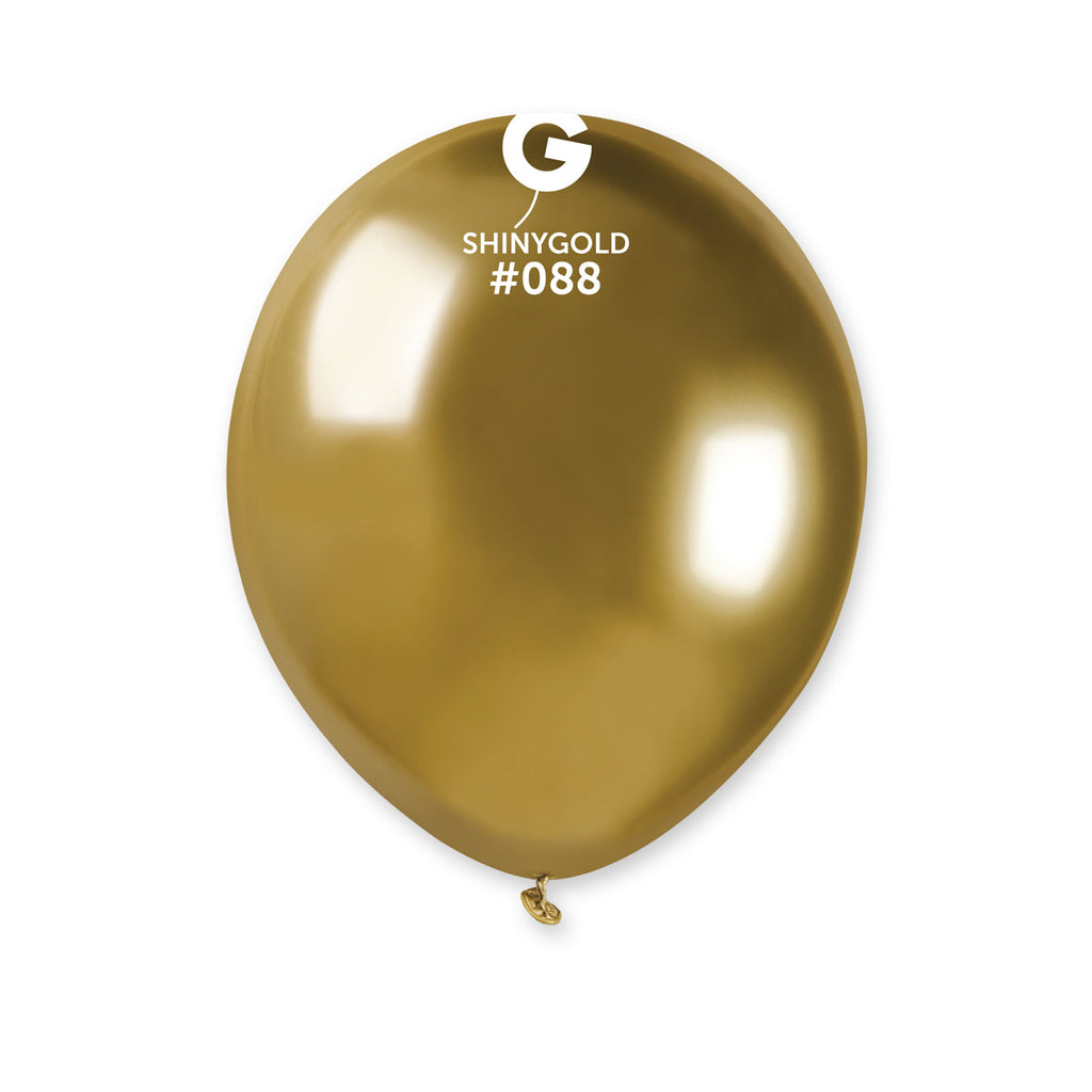 5" Gemar Latex Balloons (Bag of 50) Shiny Gold