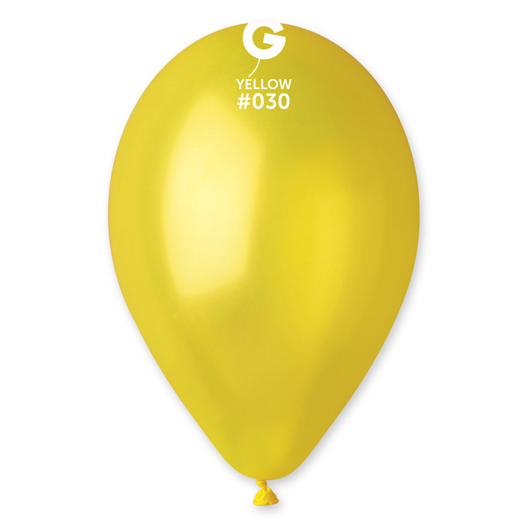 12" Gemar Latex Balloons (Bag of 50) Metallic Metallic Yellow