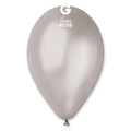 12" Gemar Latex Balloons (Bag of 50) Metallic Silver