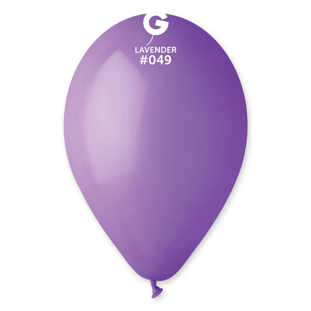 12" Gemar Latex Balloons (Bag of 50) Standard Lavender