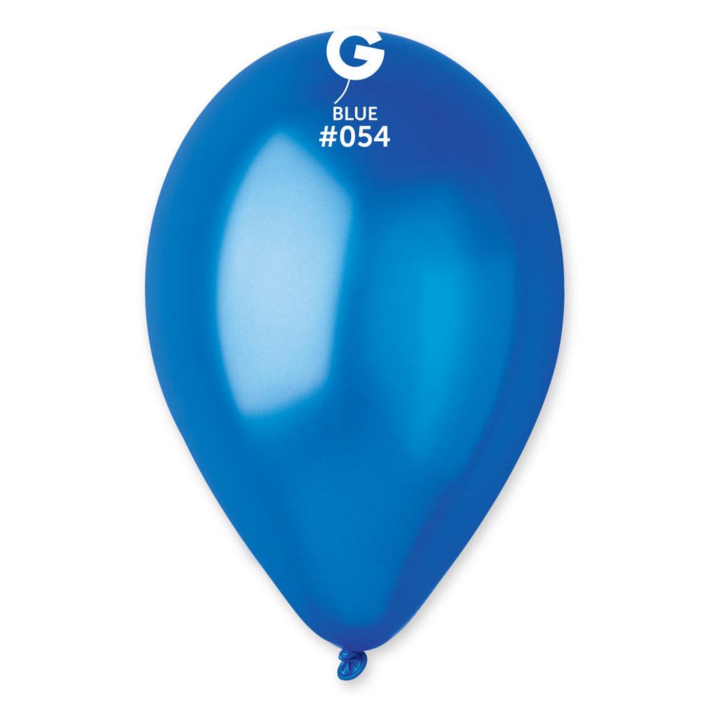 12" Gemar Latex Balloons (Bag of 50) Metallic Metallic Royal Deep Blue