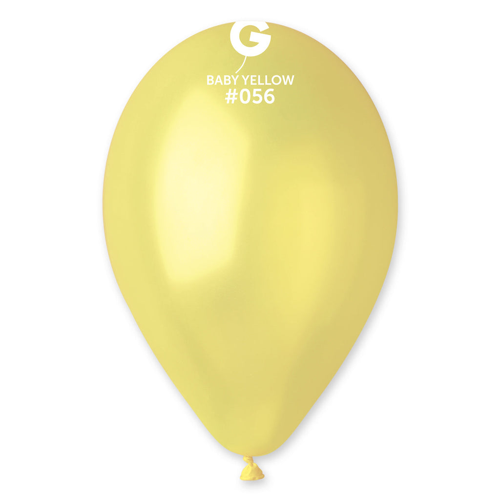 12" Gemar Latex Balloons (Bag of 50) Metallic Metallic Baby Yellow