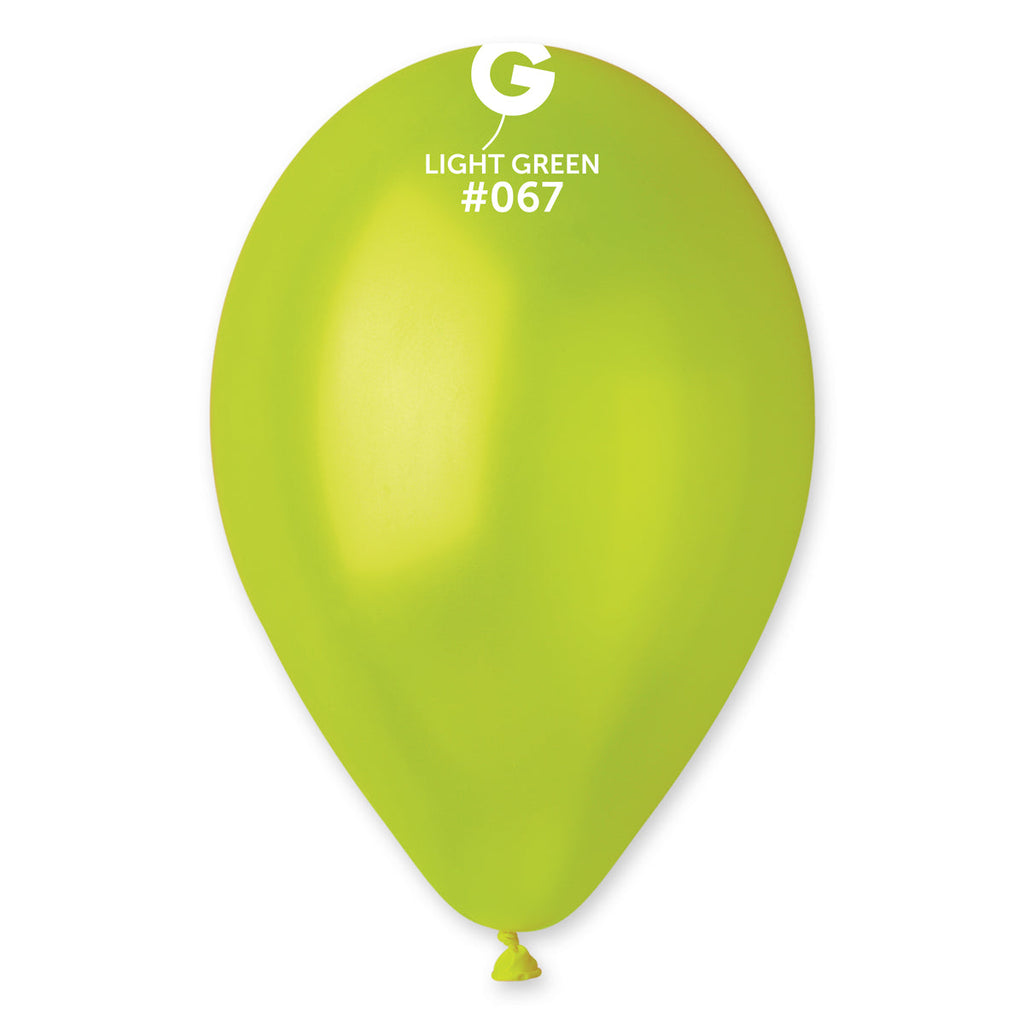 12" Gemar Latex Balloons (Bag of 50) Metallic Metallic Light Green