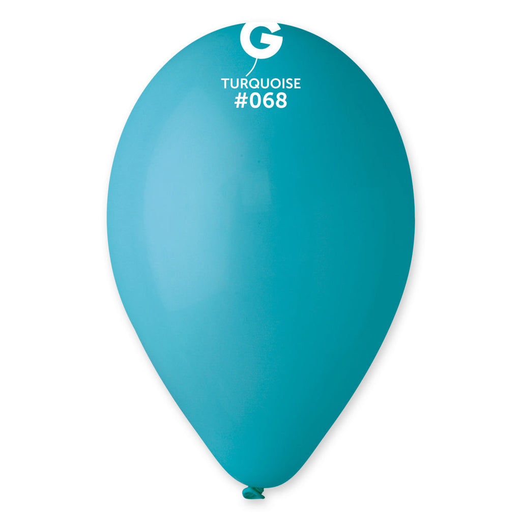 12" Gemar Latex Balloons (Bag of 50) Standard Turquoise