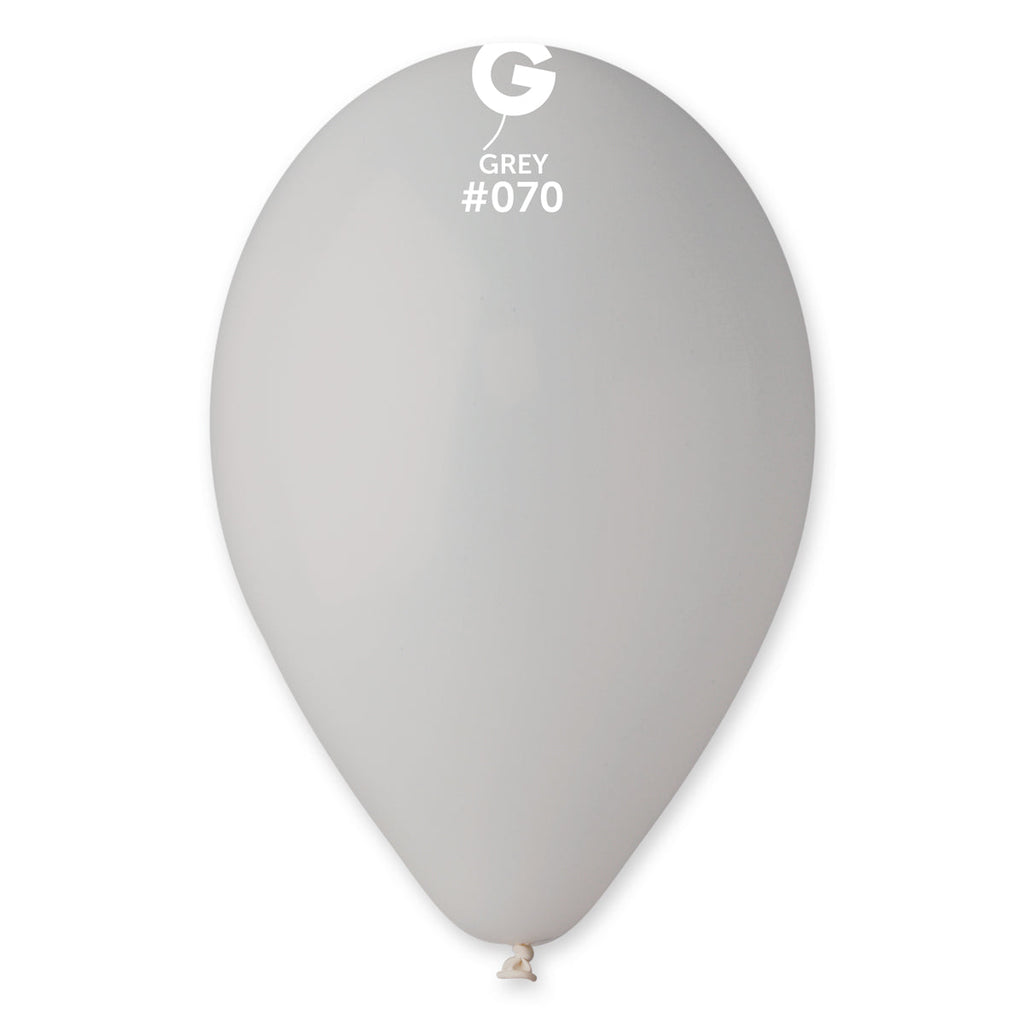 12" Gemar Latex Balloons (Bag of 50) Standard Grey