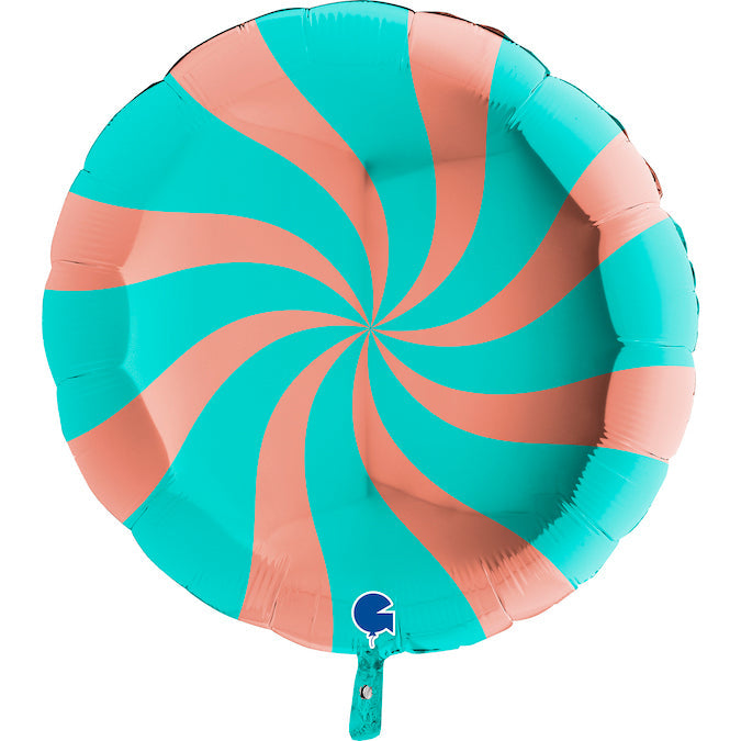 36" Candy Swirly Rose Gold-Tiffany Foil Balloon