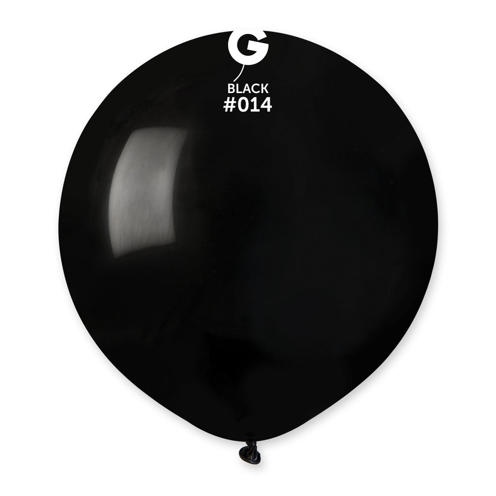19" Gemar Latex Balloons (Bag of 25) Standard Black