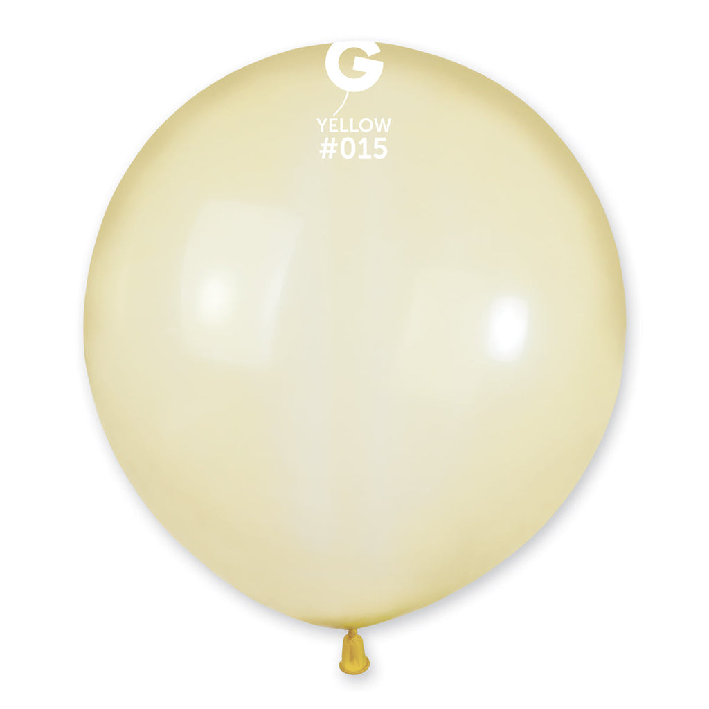 19" Gemar Latex Balloons (Bag of 25) Rainbow Pastel Crystal Yellow