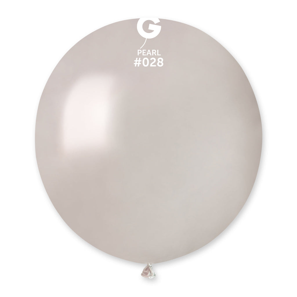 19" Gemar Latex Balloons (Bag of 25) Metallic Pearl