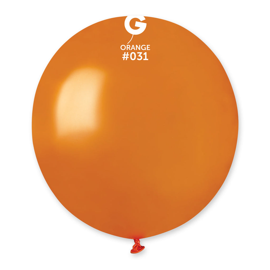 19" Gemar Latex Balloons (Bag of 25) Metallic Metallic Orange