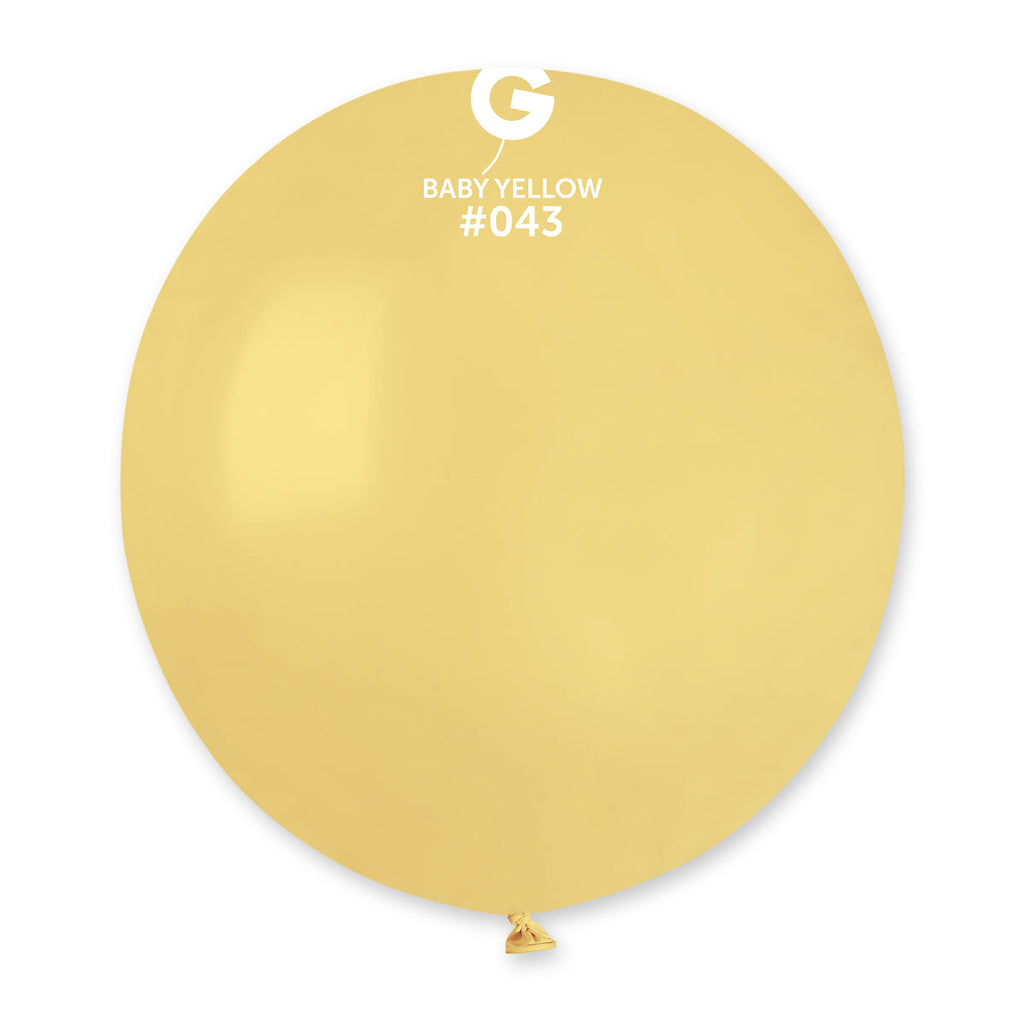19" Gemar Latex Balloons (Bag of 25) Standard Baby Yellow
