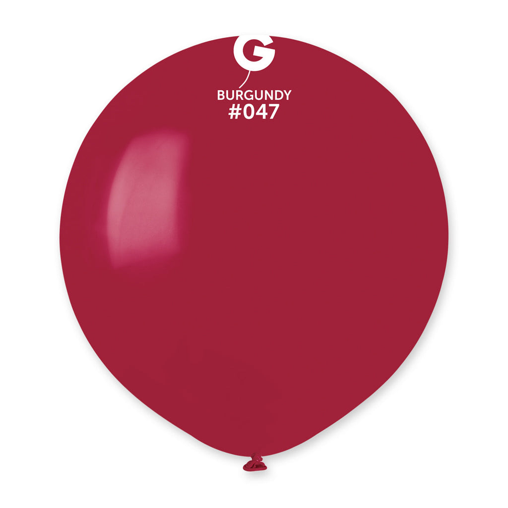 19" Gemar Latex Balloons (Bag of 25) Standard Burgundy