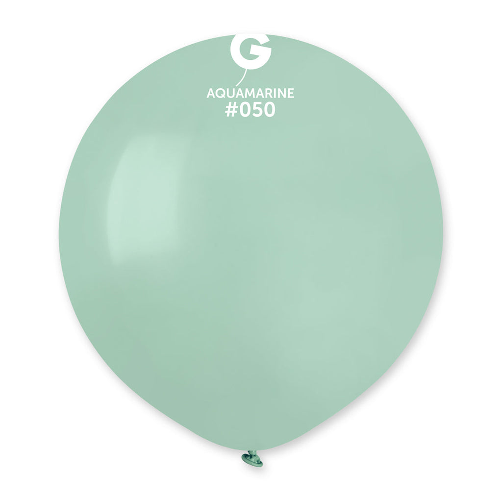19" Gemar Latex Balloons (Bag of 25) Standard Aquamarine