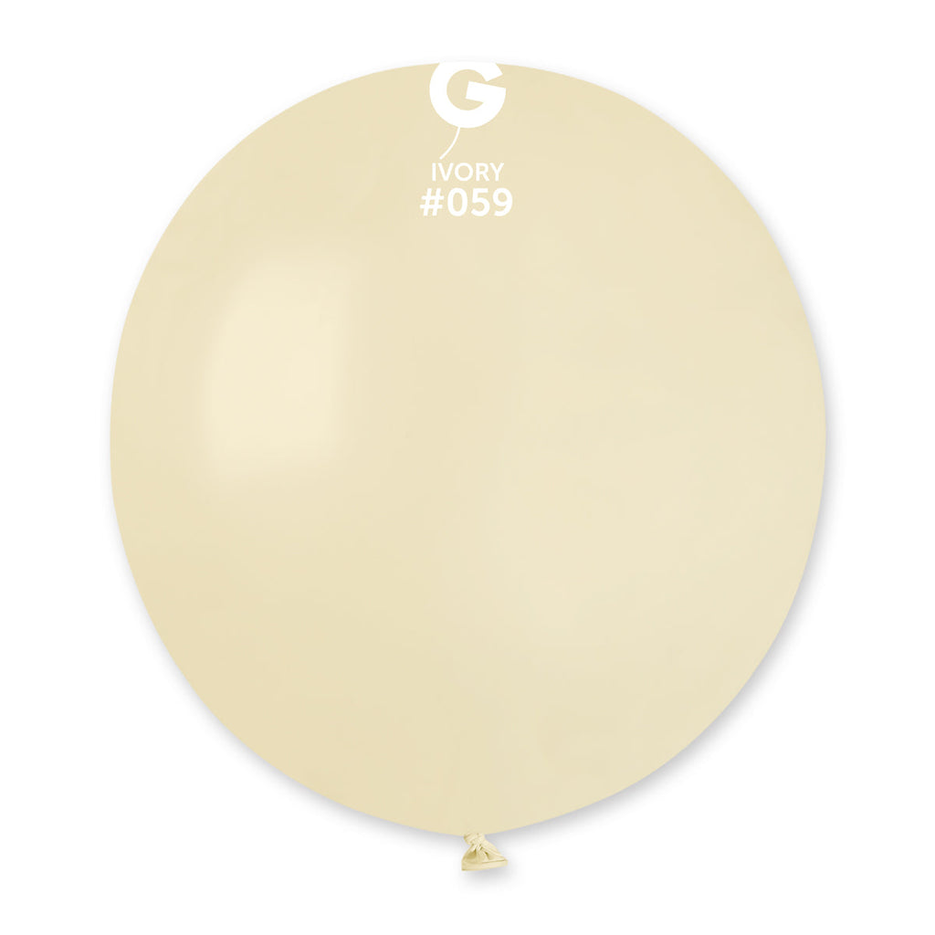 19" Gemar Latex Balloons (Bag of 25) Standard Ivory