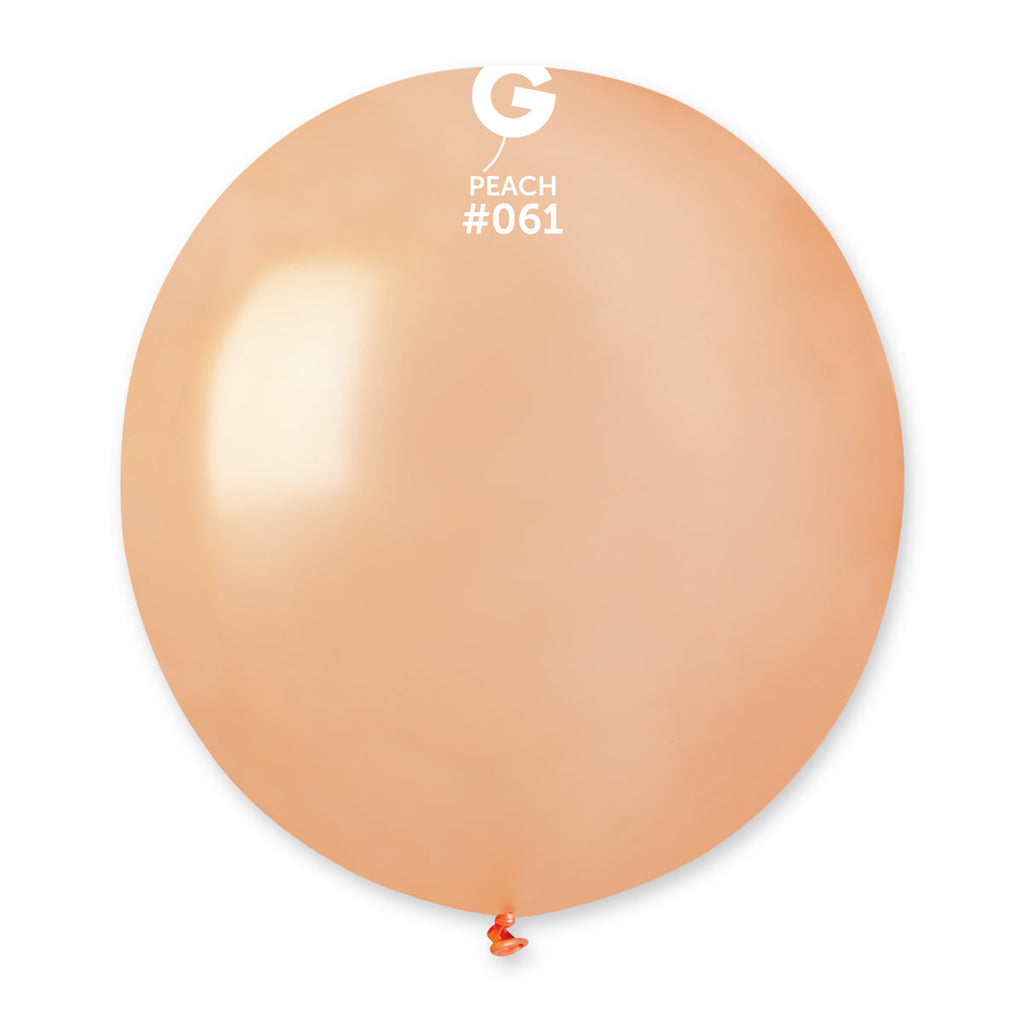 19" Gemar Latex Balloons (Bag of 25) Metallic Metallic Peach