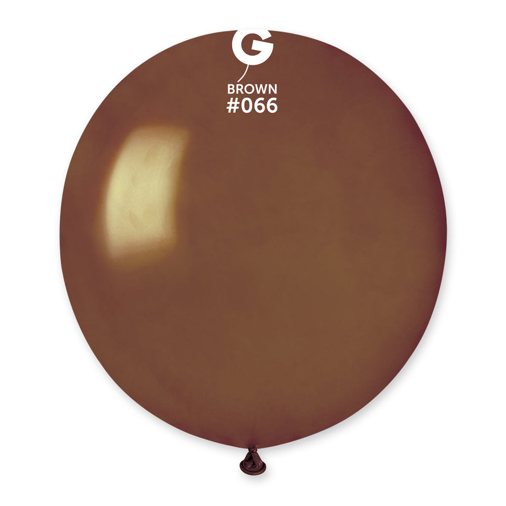 19" Gemar Latex Balloons (Bag of 25) Metallic Metallic Brown
