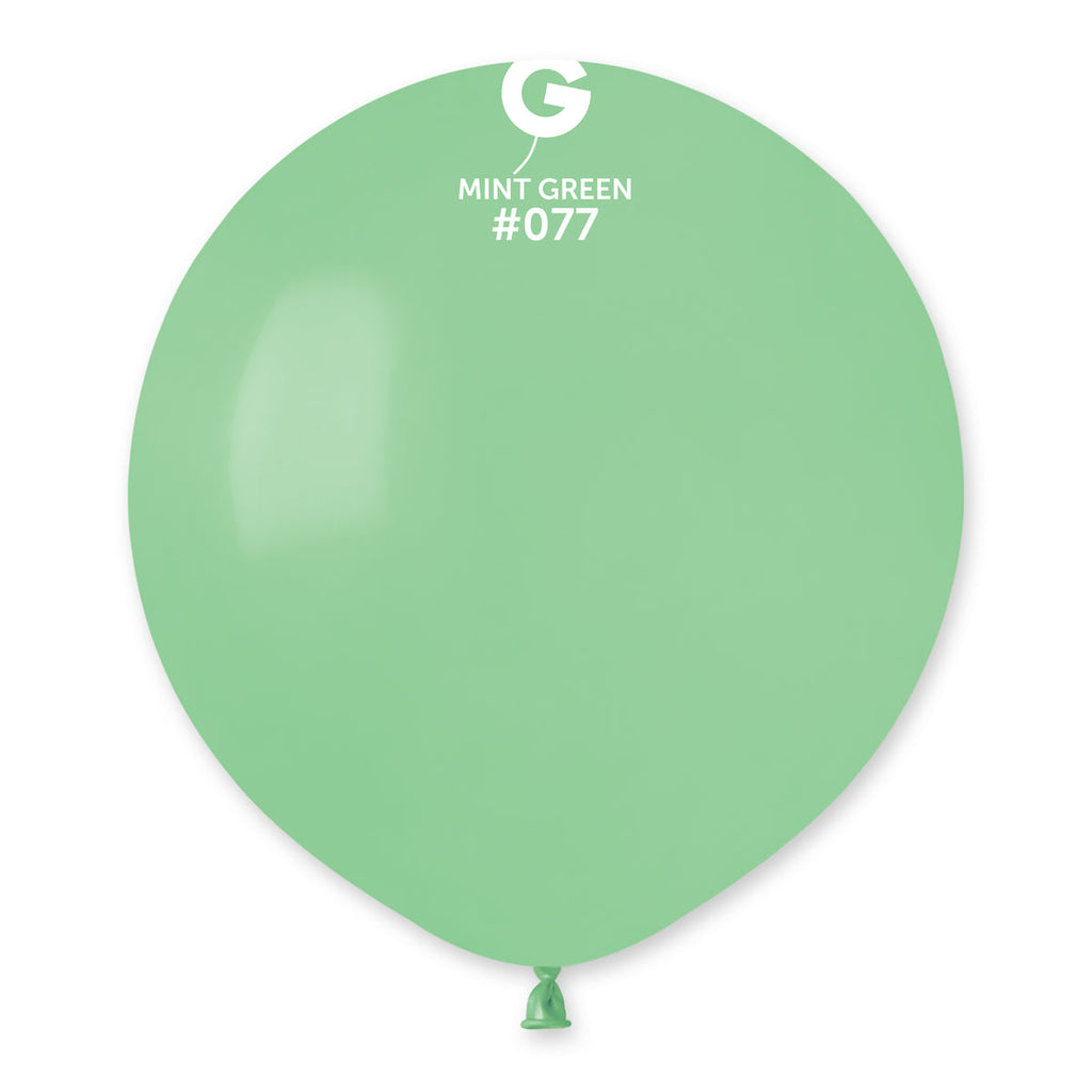 19" Gemar Latex Balloons (Bag of 25) Standard Mint Green